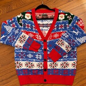 Men's M (or Ladies L) Festive "Ugly Christmas Sweater" Cardigan